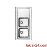 سينک استيل البرز مدل 60*734 روکار لگن چپ