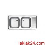 سينک استيل البرز دو لگن چپ 50*100