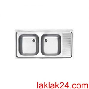 سينک استيل البرز دو لگن چپ 50*100