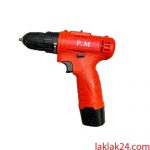 دریل شارژی 12 ولت پی ام تک باطری قرمز با کیف