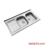 سینک استیل البرز مدل 50*215 روکار لگن راست